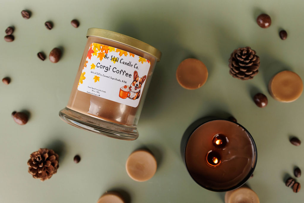 Corgi Coffee Candle