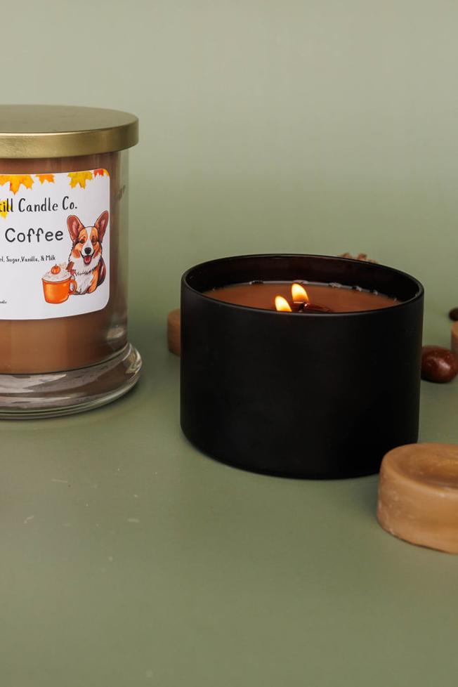 Corgi Coffee Candle