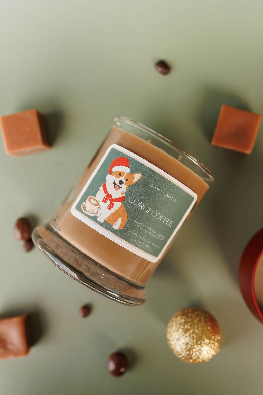 Corgi Coffee Candle