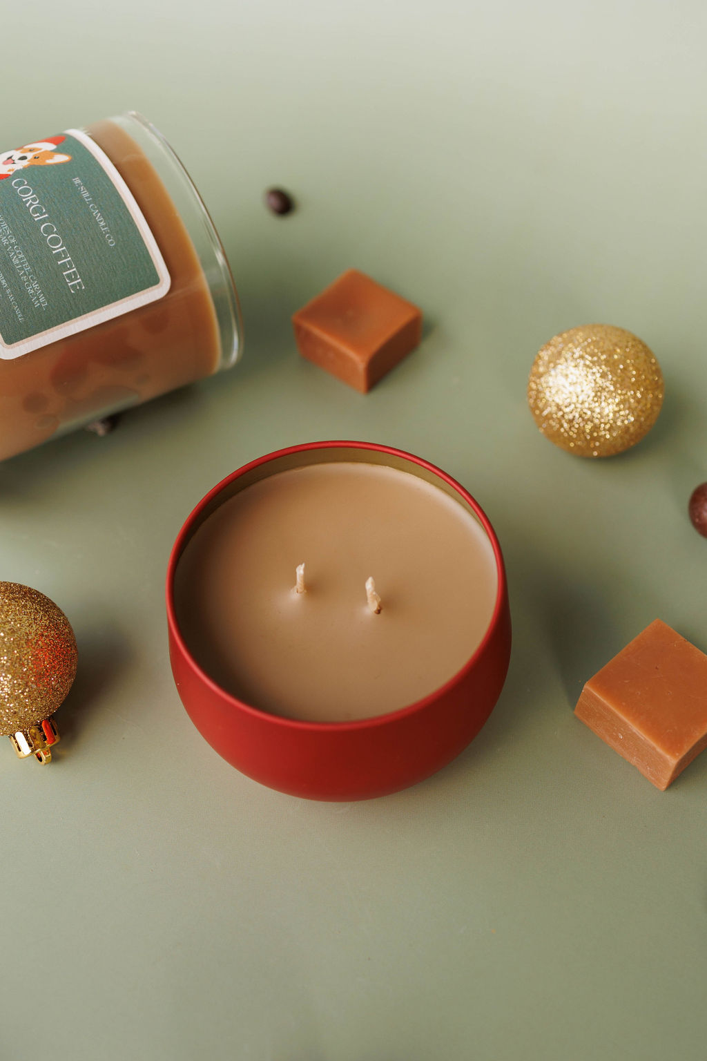 Corgi Coffee Candle