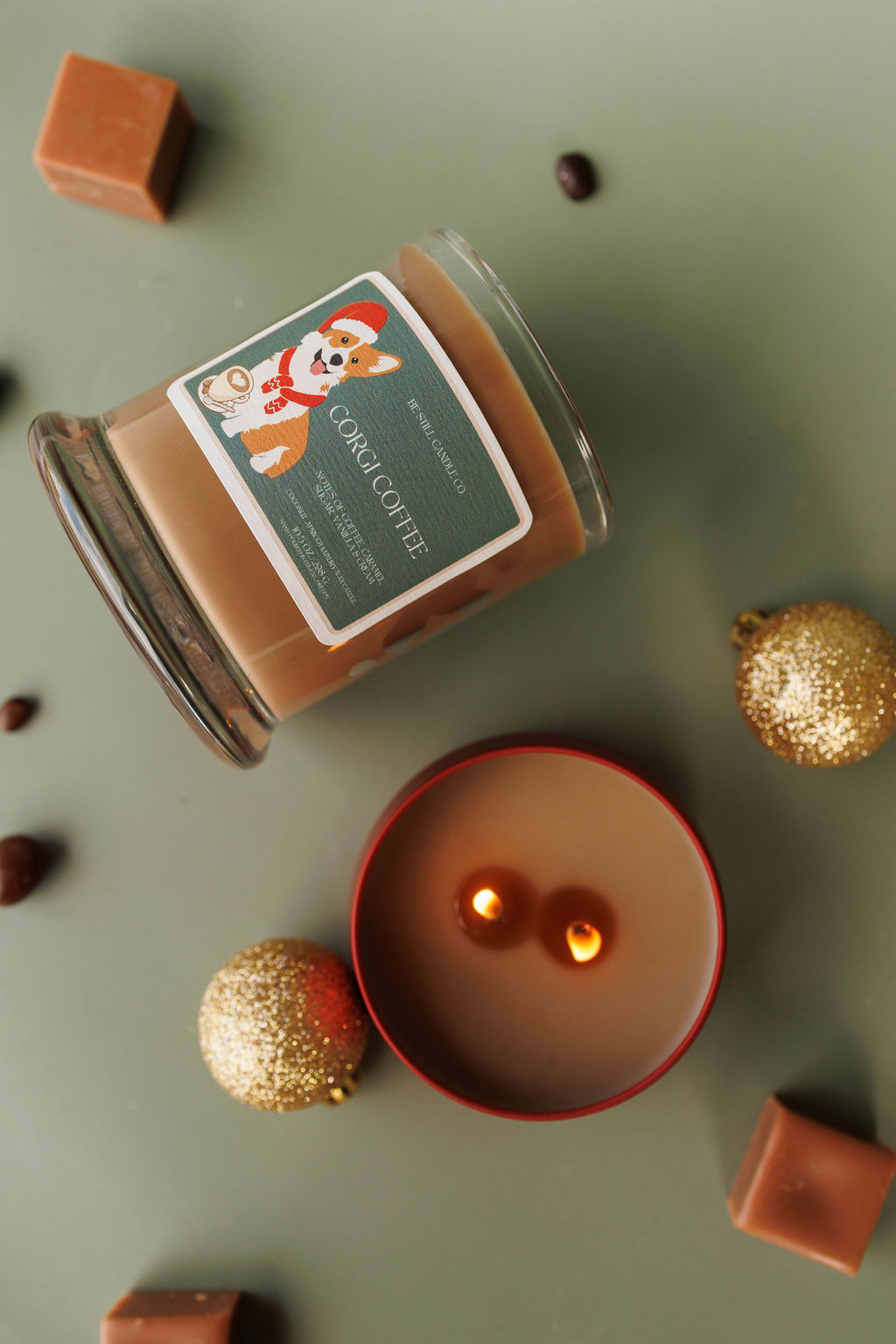 Corgi Coffee Candle
