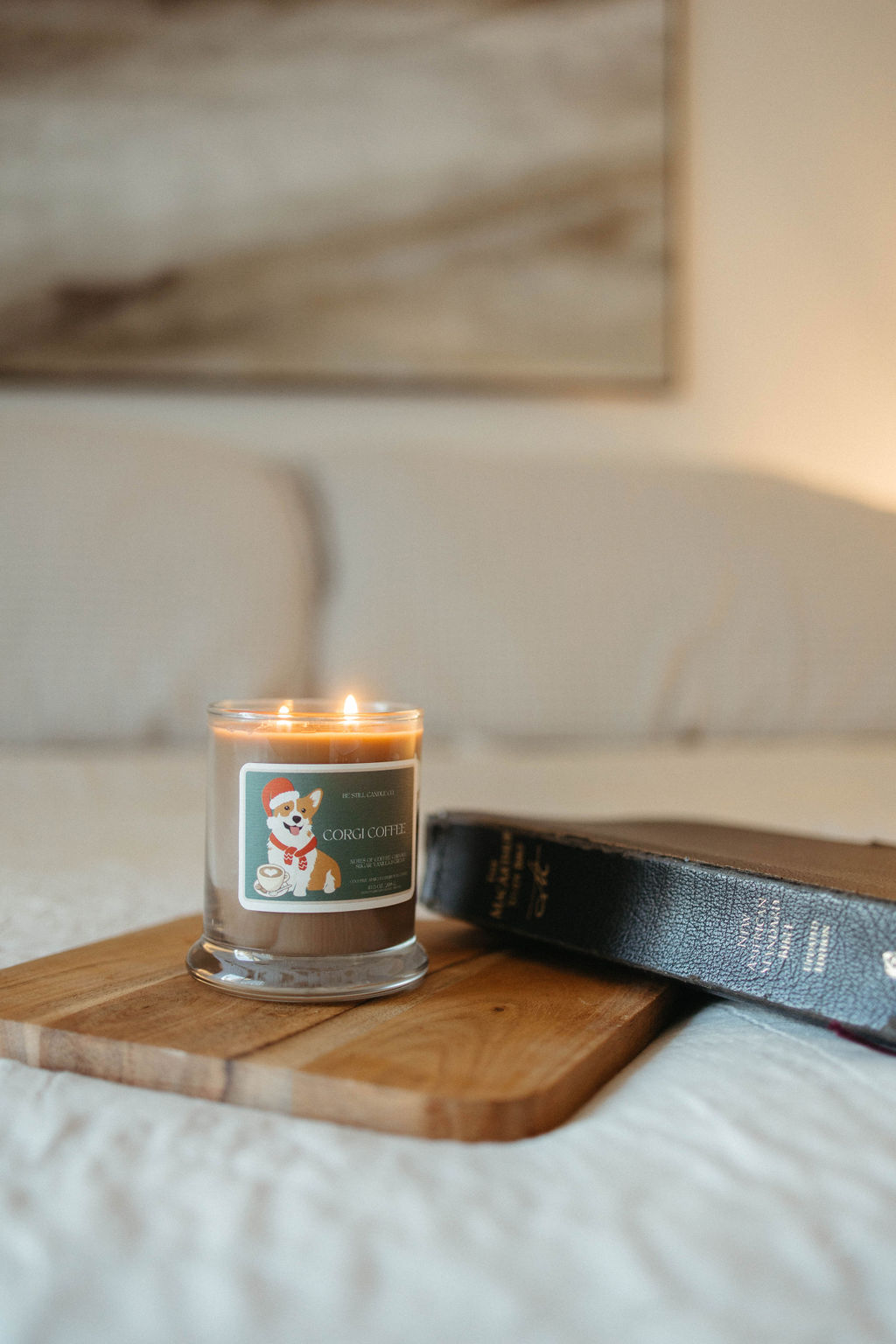 Corgi Coffee Candle