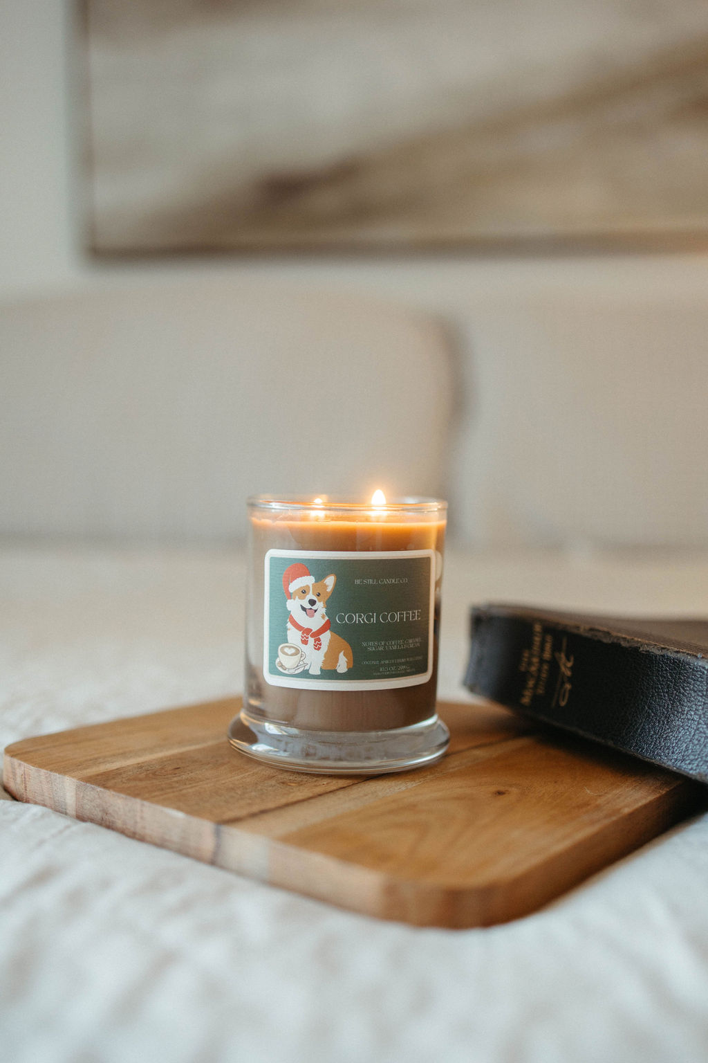 Corgi Coffee Candle