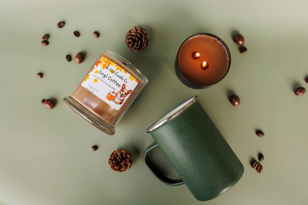 Corgi Coffee Candle