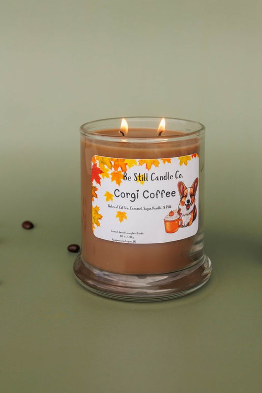 Corgi Coffee Candle