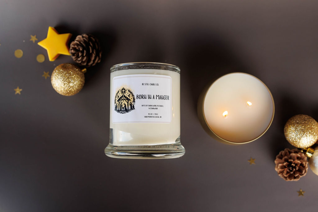 Born in a Manger Candle