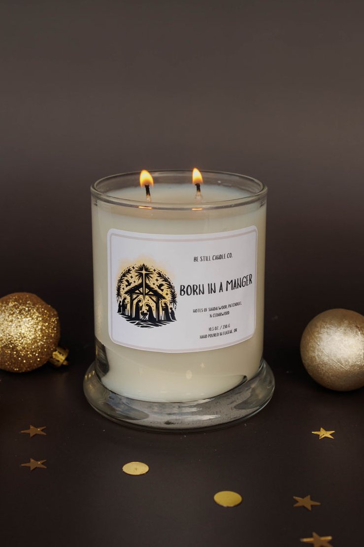 Born in a Manger Candle